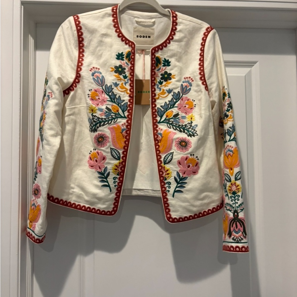Boden jacket NWT 6 embroidered item jacket Islington Multi Floral Embroidery - Picture 4 of 15